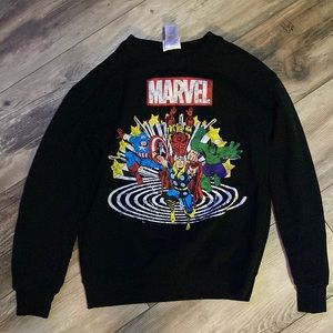 Marvel Superhero Black Pullover Sweatshirt Size S